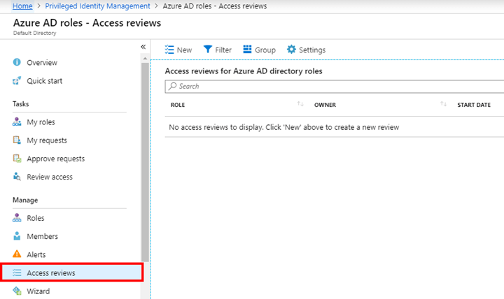 Create To Manage An Access Review Of Azure Active Directory (Azure AD) Roles In Privileged Identity Management (PIM)